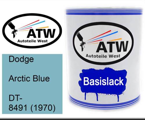 Dodge, Arctic Blue, DT- 8491 (1970): 1L Lackdose, von ATW Autoteile West.